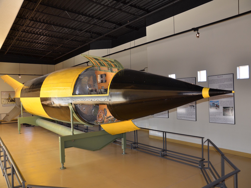 V-2 rocket. Built in 1950. Restored in later years and put in it's own building for preservation.