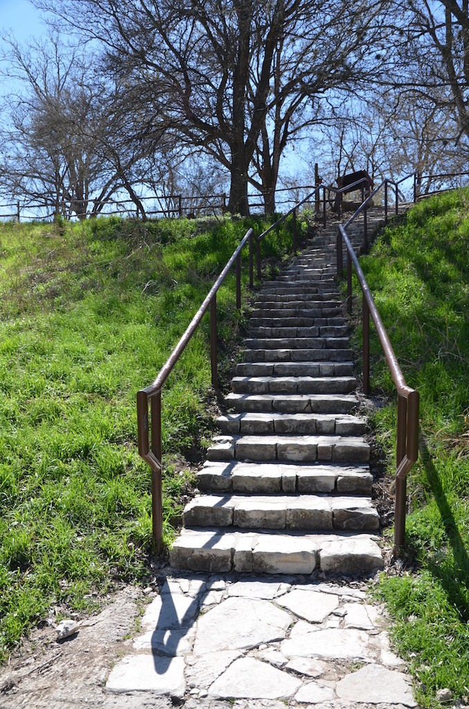 Stairs from the river to the picnic areas