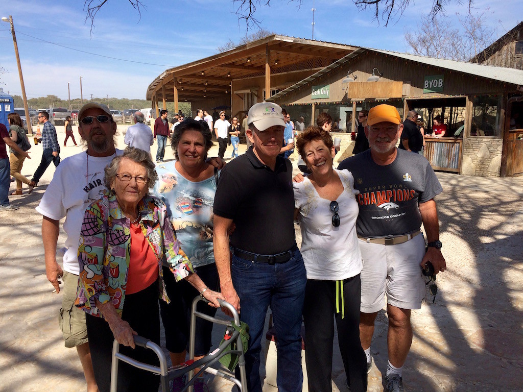 (left to right) Mark, Penny (Denny Hammond's 96 year young sister!), Jan, Jules, Liz and Brandt