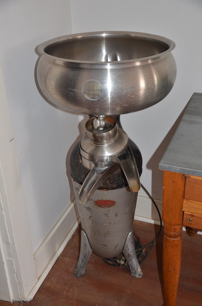 We had no idea what the heck this was but looked it up; its a milk/cream seperator!