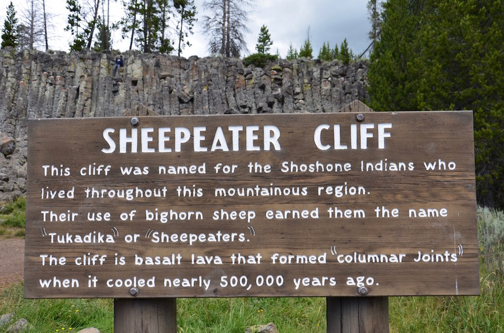 We saw Sheepeater Cliff (Sheepeater was the nickname for the local indians)