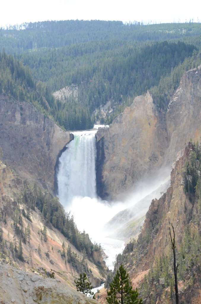 The Upper Falls at Artist Point. Notice the green streak in the falls? They say it's always there!