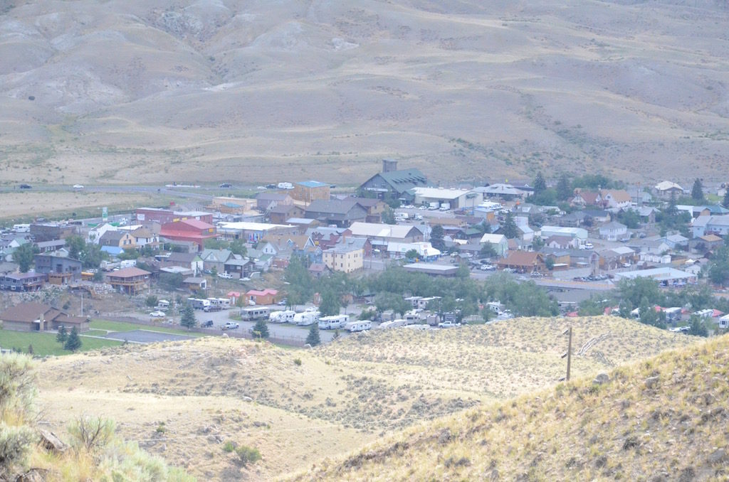 We drove to the top of the mountain behind our campground and I got this shot of the town of Gardiner