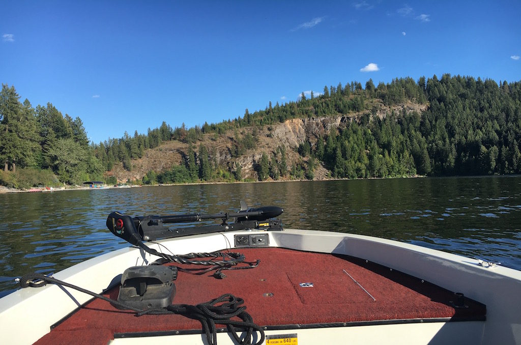 Dan and I went fishing on his boat on Spirit lake.