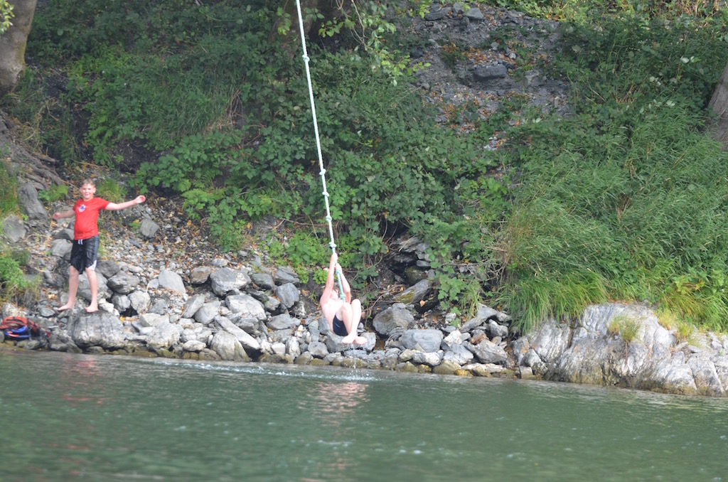 Good old fashioned rope swing fun!