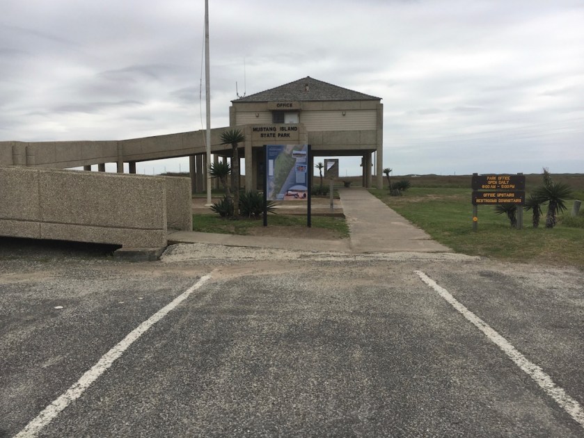 Our one picture of Mustang Island State Park- Closed due to the previous night's storm, BUMMER!