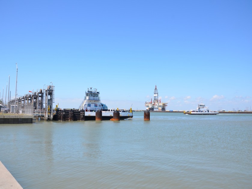 Ferry terminal to Port Aransas where we took the Dolphin tour.
