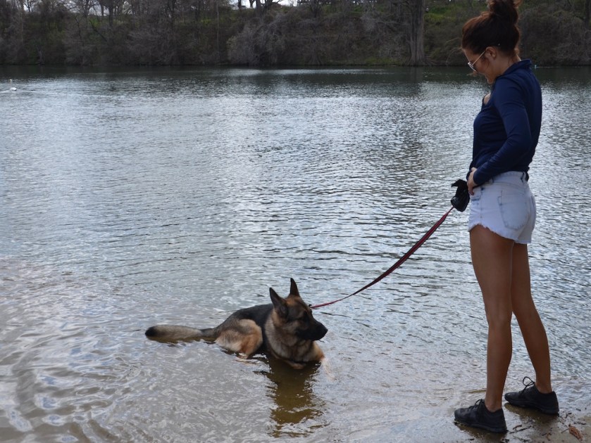 Mac loves water (unlike Zoe!)