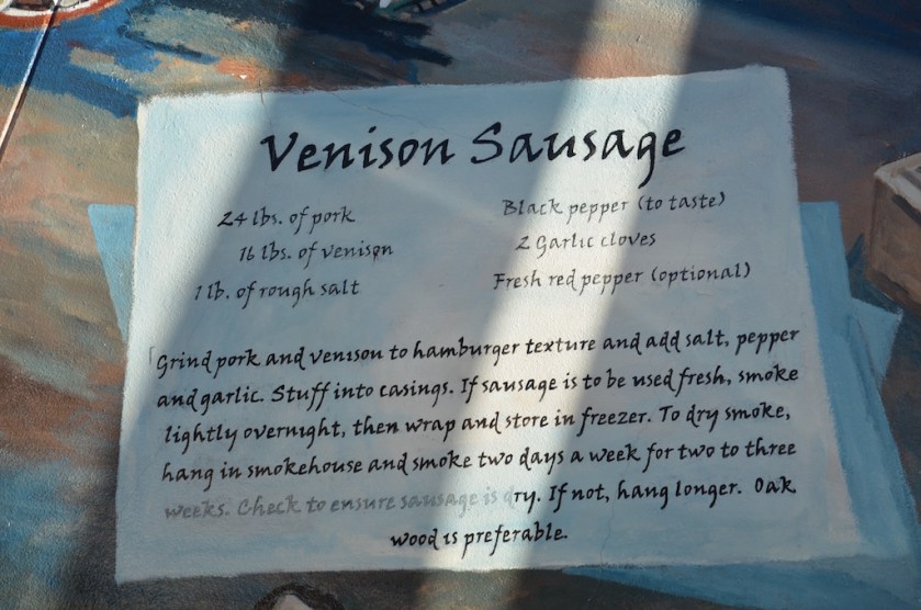 The murals even had a recipe for Venison sausage!