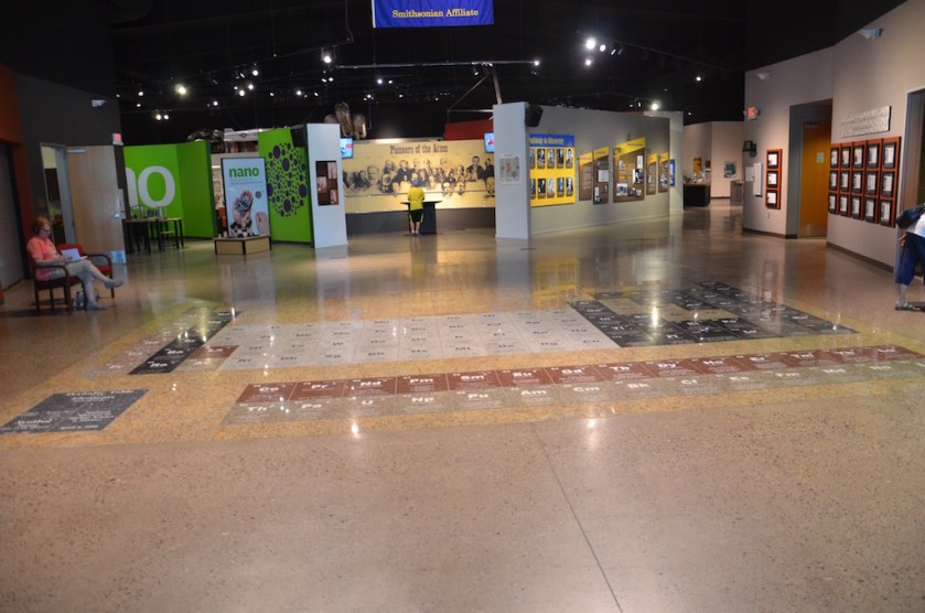 The main lobby has the Periodic Table embedded as part of the floor.